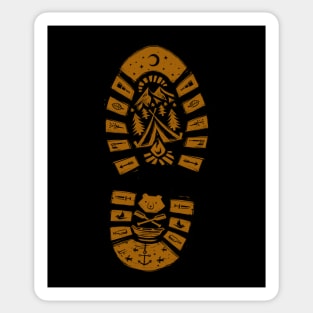 I Love Camping Boot Stamp Sticker